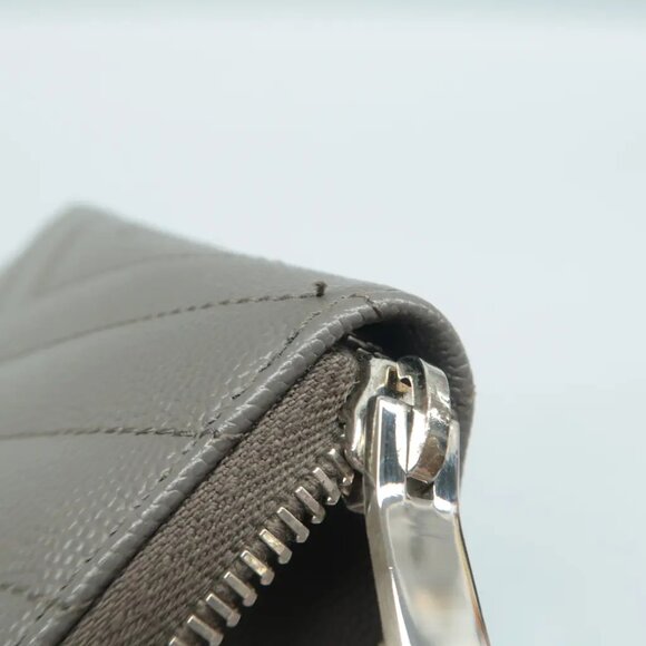 100% Authentic SAINT LAURENT Grey Leather Wallet - Picture 8 of 11